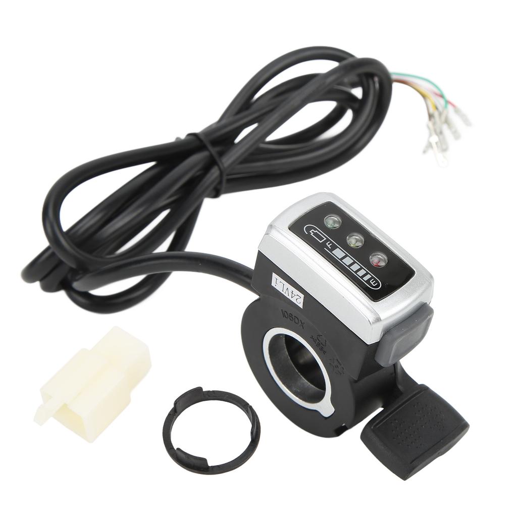 6 Wire Thumb Throttle with ONOFF Switch Battery Indicator 22mm Aperture for Electric Bike