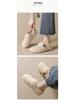 Weiwei Girl Women's Plush Furry Leopard Print Warm Cotton Shoes with Height Increase - Autumn & Winter.