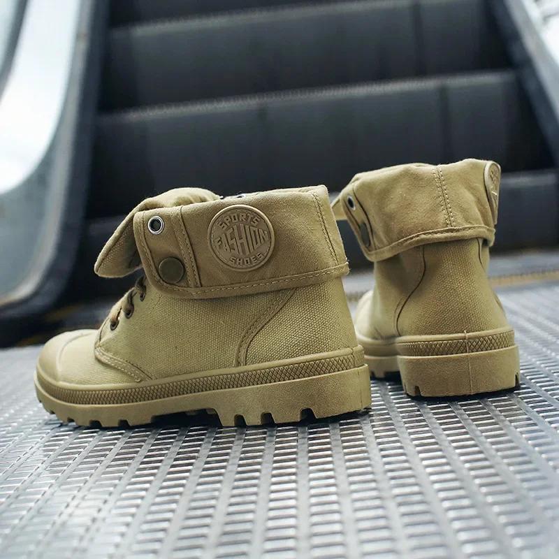 Fashion Women's Canvas Shoes Women Work Boots Palladium Style Fashion High-top Breathable Ankle Casual Shoes Female High Quality 35-41