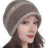 Womens Fashionable Double Pile Knitted Hat With No Brim Warm Headwear For Cold Seasons
