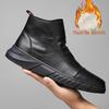 Men's Mid-Top Martin Boots with Soft Leather and Velvet-Lined, Zippered Autumn/Winter Casual Shoes