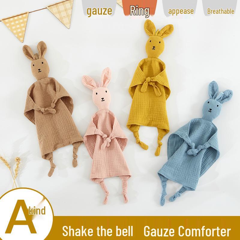 Baby Pure Cotton Comfort Blanket & Doll - Little Rabbit Crinkle Toy