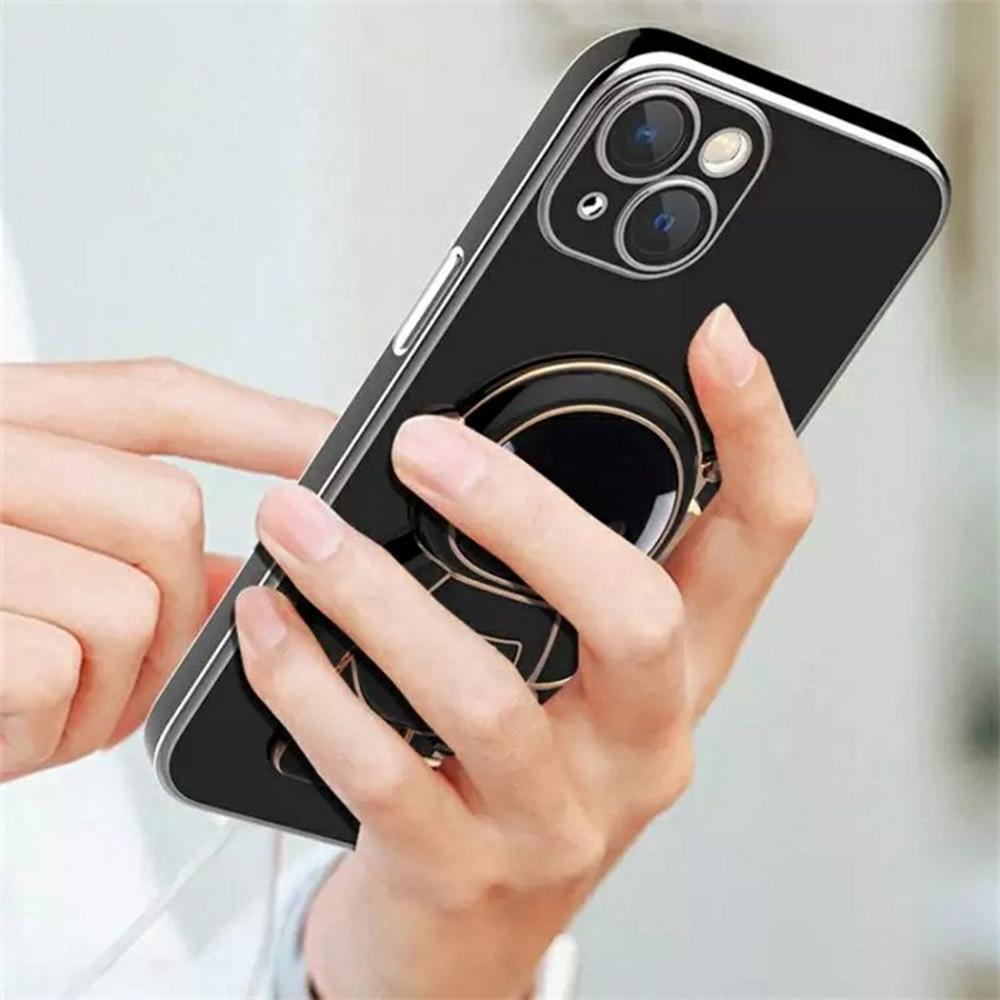 For iPhone 15 Case Electroplating Soft TPU Phone Cover Astronaut Hidden Kickstand