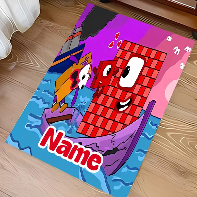 Tappeto Personalizzato con Stampa Numberblocks - Morbido, Lavabile, Antiscivolo, per Interni, Soggiorno, Casa e Ufficio, Tappeto Decorativo