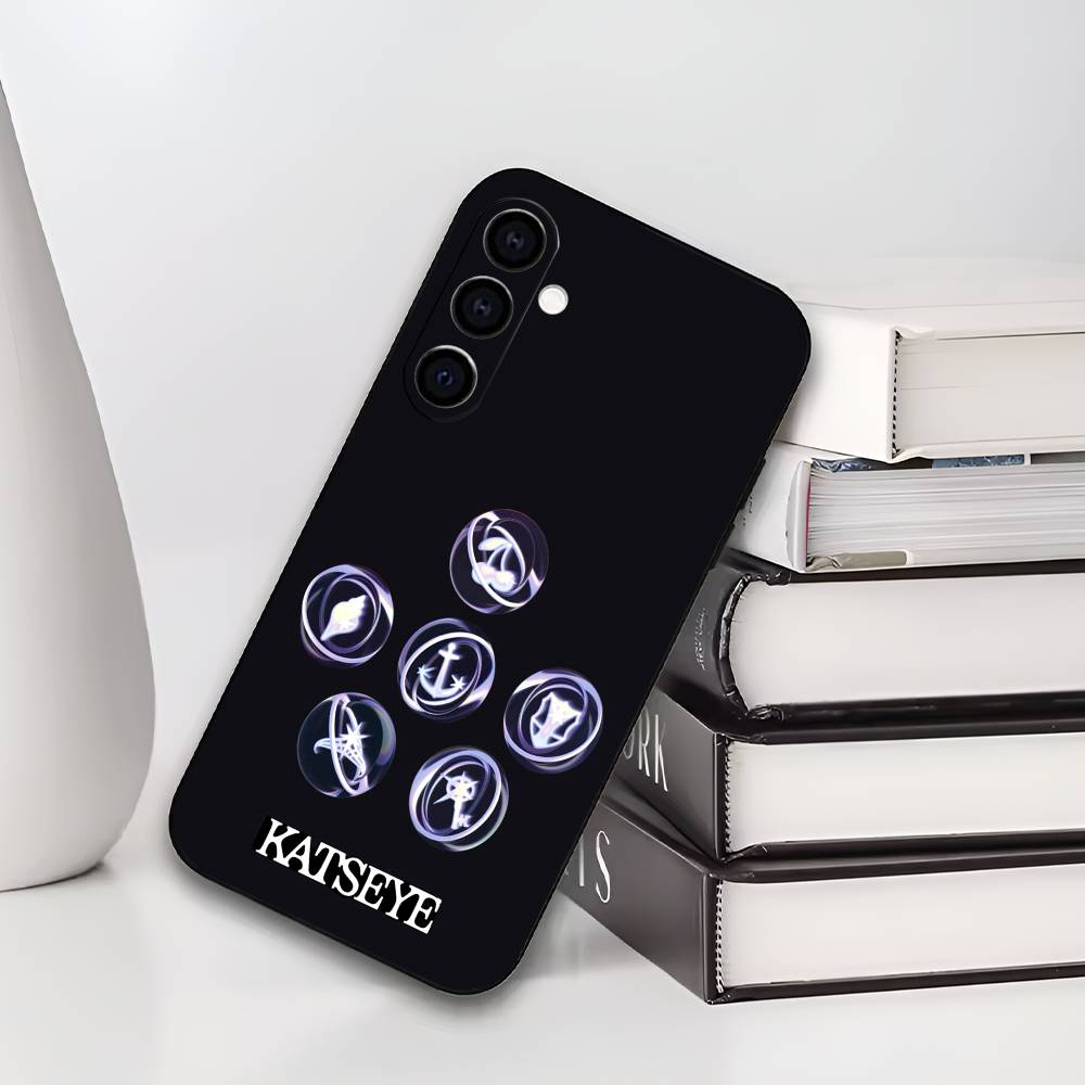 K-KATS-EYE Black Soft Silicone Phone Case for Samsung Galaxy A73/A72/A71/A70/A53/A52/A51 - Global Girl Group Design