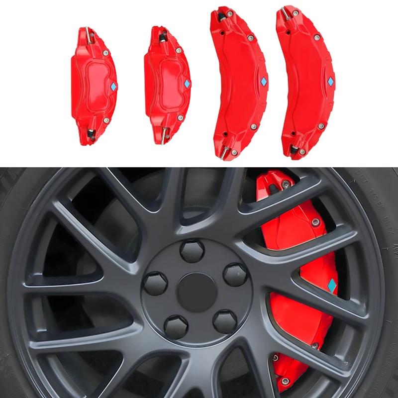 Capac etrier de frână potrivit pentru Tesla Model 3 18 19 inch, butuc de roată din aliaj de aluminiu, set de 4 accesorii pentru etrier auto, cu autocolante