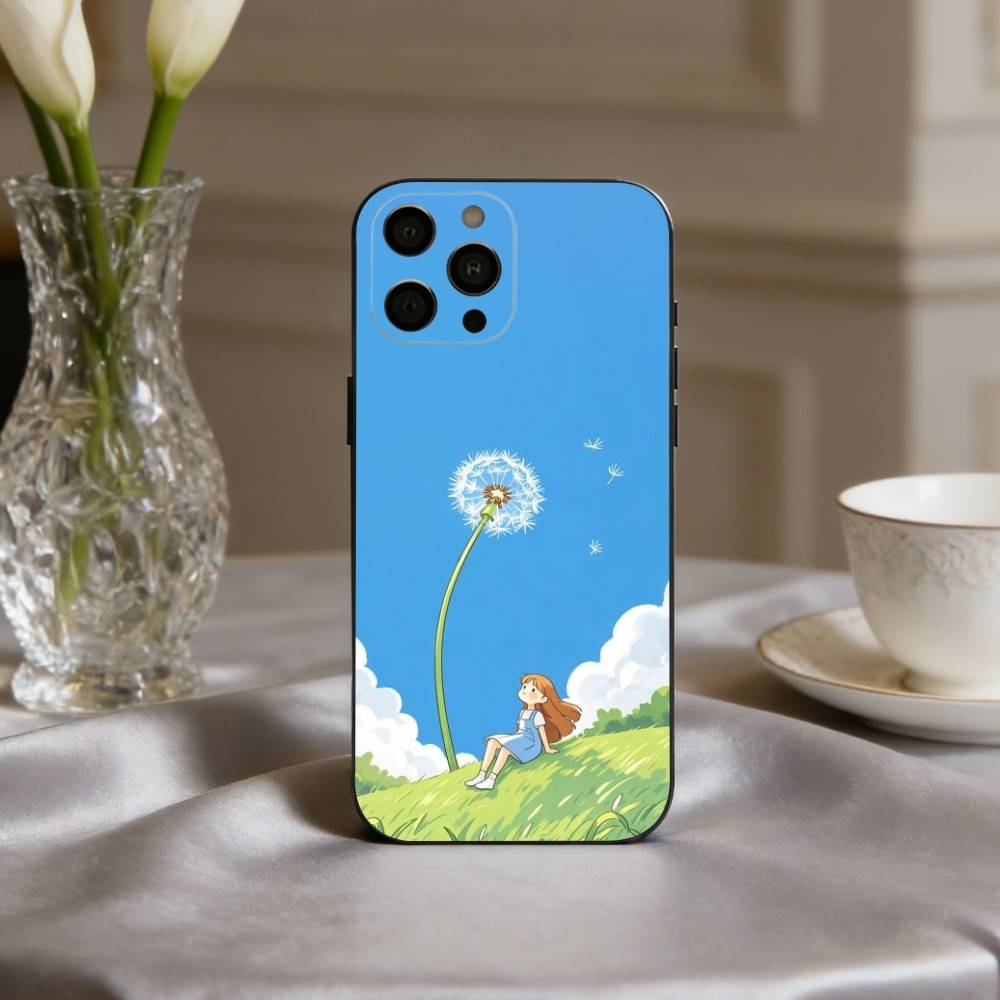 D-Dreamy G-Glow Vibe cartoon girl Phone Case For iPhone 17,16,15,14,13,12,11 Plus,Pro Max,XS,Soft Silicone Black Cover