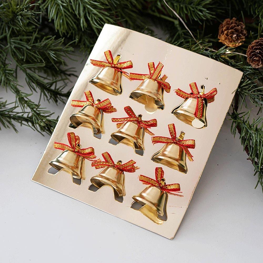 6/9Pcs Plastic Christmas Ornaments bow New Year Pendant Fashion Christmas Bells  Merry Christmas