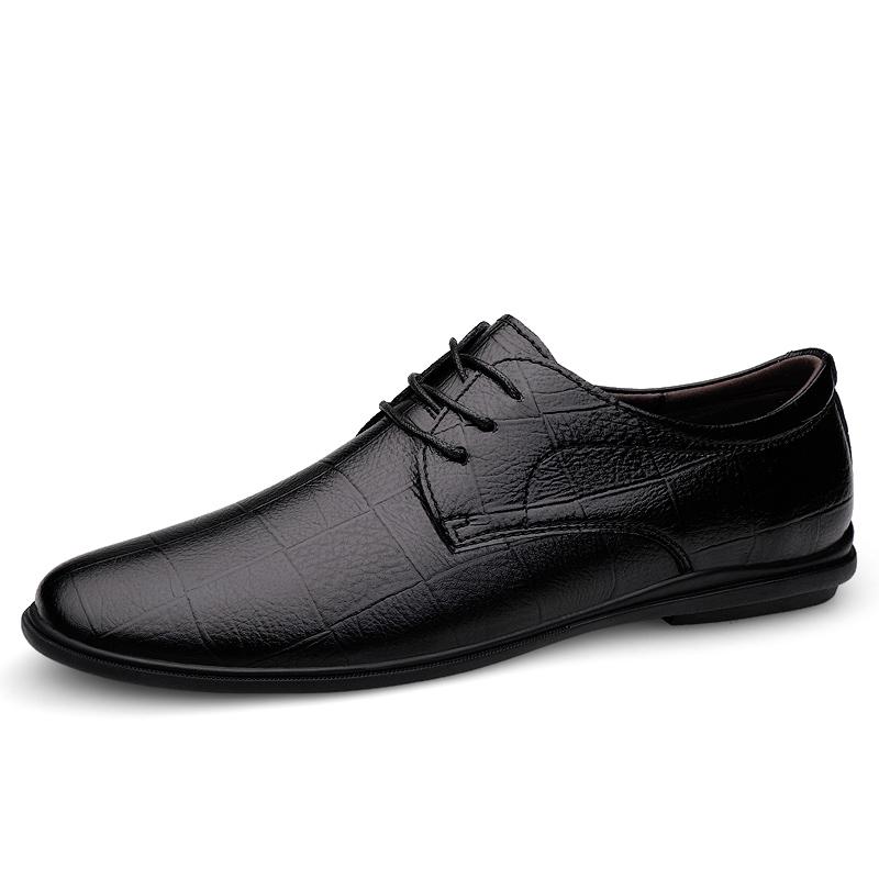 Newest Genuine Leather Men Dress Shoes Luxury Oxford Shoes Black Wedding Business Men'S Shoes High Quality Casual Derby Shoes Man