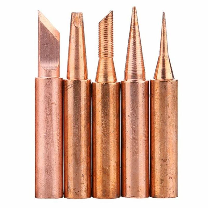 5 Pcs/Lot Set 900M-T Copper Soldering Tip -free Solder Iron Welding Tips