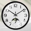 Moon Accent Cartoon Round Silent Hanging Wall Clock, Suitable For Living Room, School, Study Room, Bedroom, Children's Gifts.