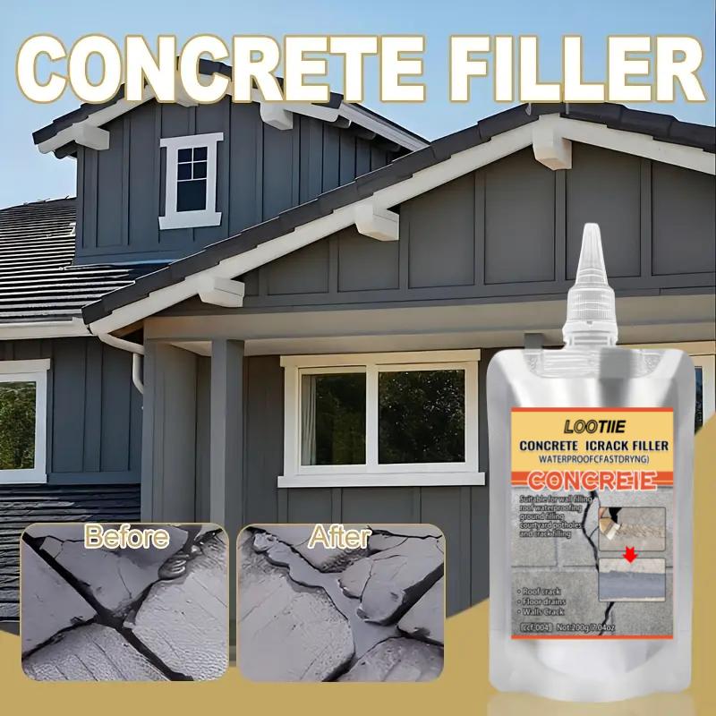 200g Waterproof Crack Filler | Fast-Dry Self-Leveling Concrete Repair | For Walls/Roofs/Floors | Outdoor Tile Sealant | Anti-Agi
