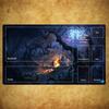 35x60 Dark Flame Mage Card Playmat Stitched with Magic Zones Tabletop Game Mats for MTG/TCG Battle Commander Desk Gaming Mat