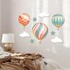 9 Pcs Hot Air Balloon Wall Decor with Clouds Stars Boho Wooden Nursery Wall Art Sign for Living Room Kids Bedroom Hallway Playroom Classroom
