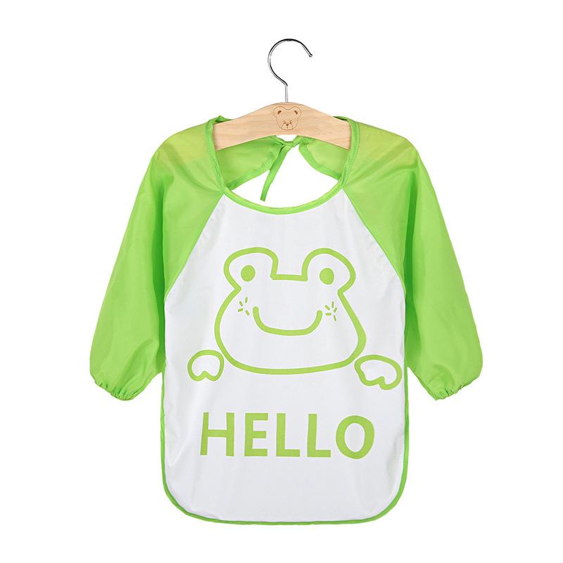 1Pc Cute Baby Bibs Waterproof Long Sleeve Apron Children Feeding Smock Bib Burp Painting Drawing Soft Toddler Clothing Bandana Bibs
