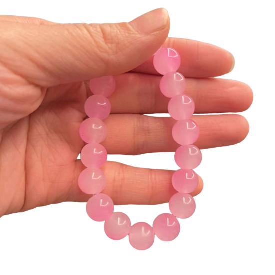 Beads Bracelet Contrast Color Elastic Rope Handmade Polishing Faux Crystal Beaded Bracelet Jewelry Accessories