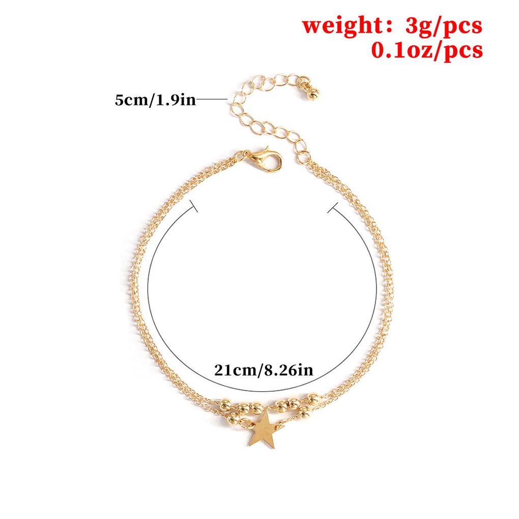 Anklets Layered Beach Beaded Stylish Ankle Foot Hanging Universal Jewelry Accessories Star Bracelets Pendent for Girls
