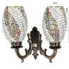 Double dome glass wall lamp for living & home decoration turkish lamp (Multicolour, bulb not included)