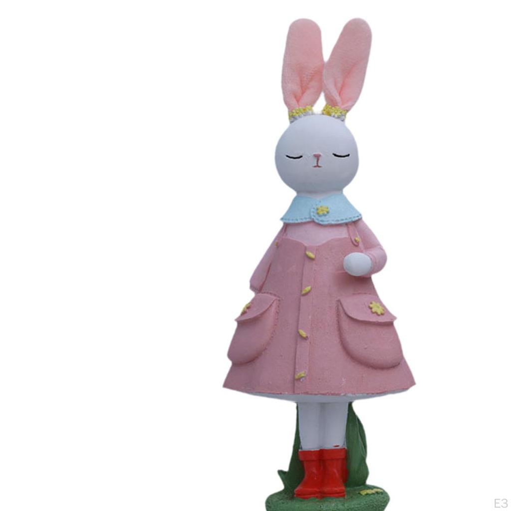 Easter Bunny Figure Statue Fine Workmanship Craft Creative Decor Sulpture for Festival