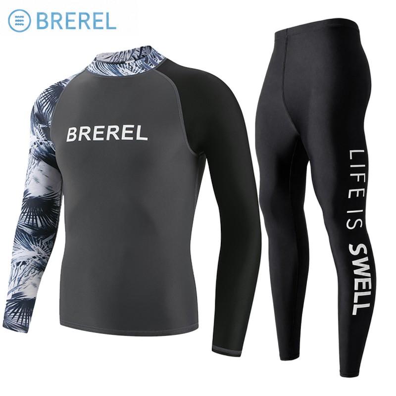 Mens Long Sleeve Rash Guard UV Protection Quick Dry Swimwear Snorkeling Surfing Diving Pool Spa