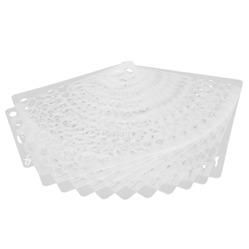 10ks šablon na vrstvení 14x12,8cm Opakovaně použitelné šablony pro embosování s dutým PET malováním S137