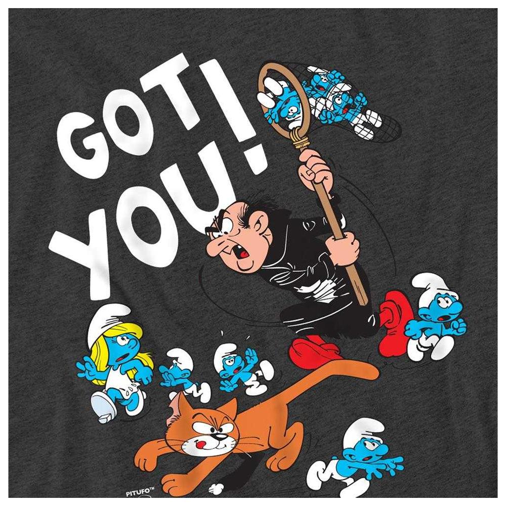 The Smurfs Unisex Adult Gargamel & Azrael Heather T-Shirt