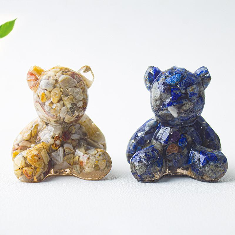Crystal Resin Art Miniature Bear Desk Decor For Office And Home Gift Ideas