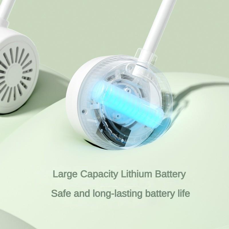 USB  Rechargeable Travel Camping Cooling Fan Portable Electric Neck Hanging Fan Foldable Outdoor Small Fan