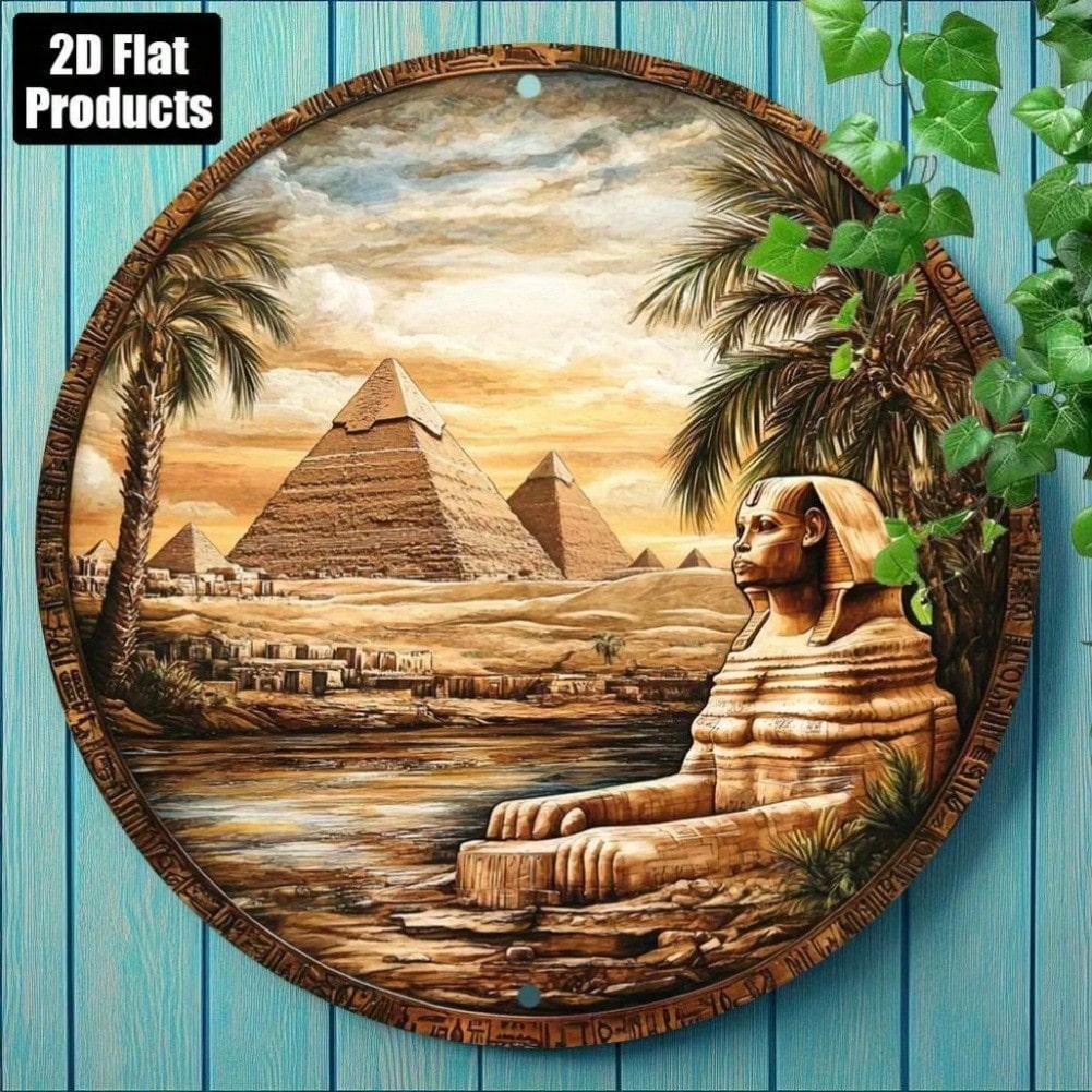 Винтажное Металлическое Настенное Искусство  Великая Пирамида  Египетский Домашний Декор Исторический Подарок TYA22256-20X20CM
