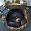 Bear Cub Round Area Rug,Carpet Rug for Living Room Bedroom Sofa Playroom Decor,Non-slip Floor Mat