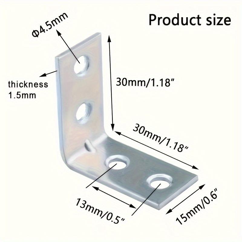 20Pcs Metal L-Shaped Angle Brackets - Right Angle Support Corner Braces with Screws for Furniture Shelves Wardrobe Table Chair Repair & Reinforcement