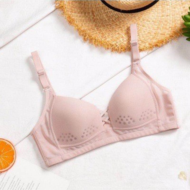 Transpirable Cómodo Sección Delgada De La Ropa Interior Senos Pequeños Reunidos Para Recoger Los Senos Sujetador De Encaje Sin Anillo De Acero Sujetador Deportivo Mujer