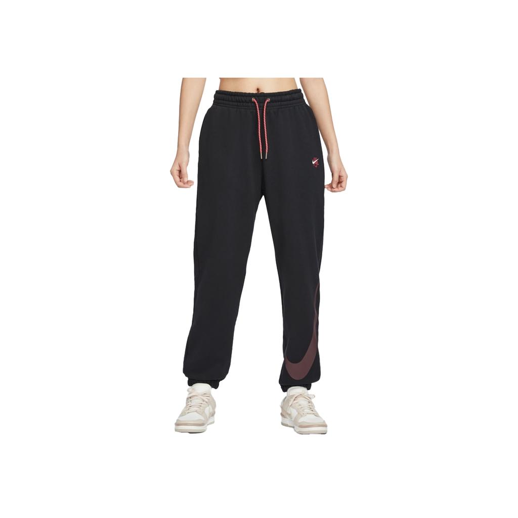 Nike Odzież sportowa FW25 AS W NSW HR OS Spodnie Wygodne Miękkie Spodnie Casualowe ze Sznurkiem Spodnie damskie Czarne HV8463010