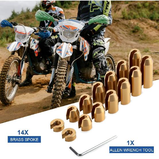 JiiinMiiin 14 Pack Brass Motorcycle Reusable Wheel Spoke Balance Weights Refill Kits Compatible With Super Motor, Dual Sport, Metric Cruisers,