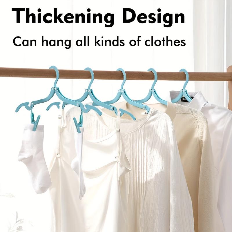 A Set Of Foldableable Portable Clothes Hangers With Storage Bag Clips Hanging Rack Multi-Functional Storage Home Business Trip