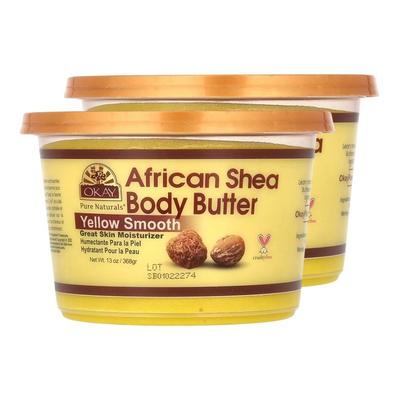 OK Pure Naturals Sheabutter für den Körper Gelb 368g 2 Stück Afrikanische Butter