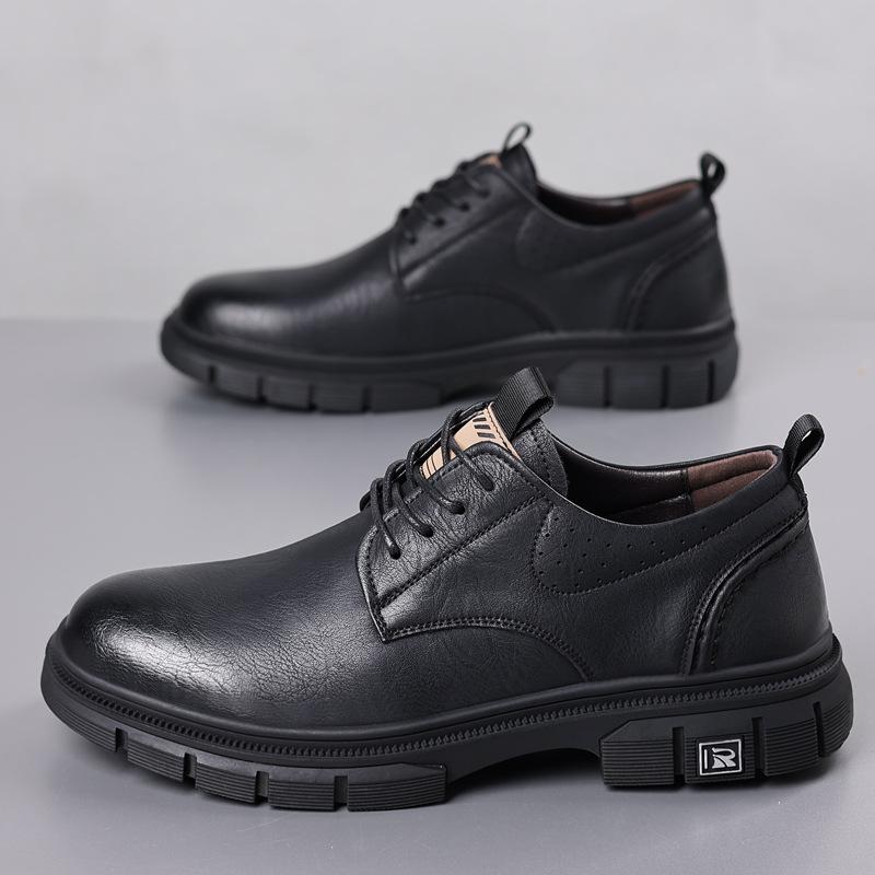 

Leather shoes men s inner height increase 8cm 2025 summer new business men s shoes leather through leather shoes 38 чёрный