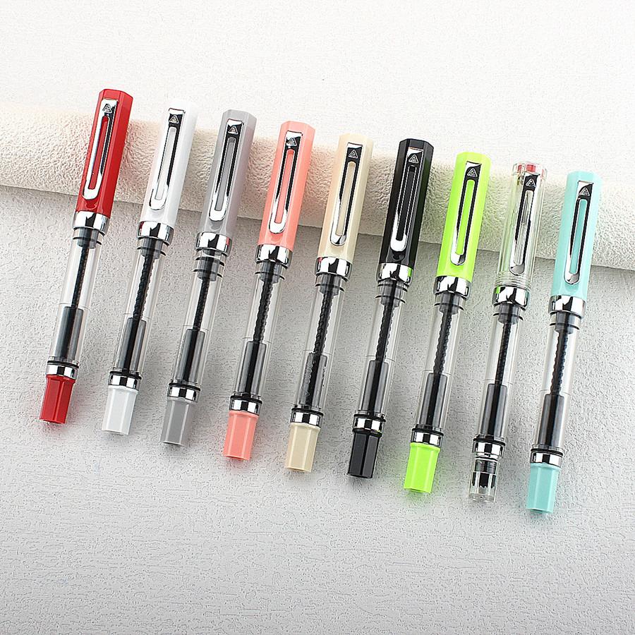3059 Piston Filling Fountain Pen Acrylic  EF/F/ Nib with Silvery Clip Smooth Writing Office Gift Pen