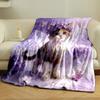 1PC Dreamy Flower Puppy Print Warm Comfortable Blanket Home Travel Camping for Adults and Kids Suitable for All Seasons