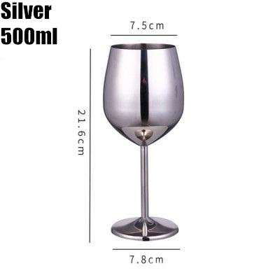 500ml  304 Stainless Steel Goblet  Beer Cup  Juice Drink Goblet  Shatterproof Party  Bar Large-Capacity Goblet Bar Metal Mug