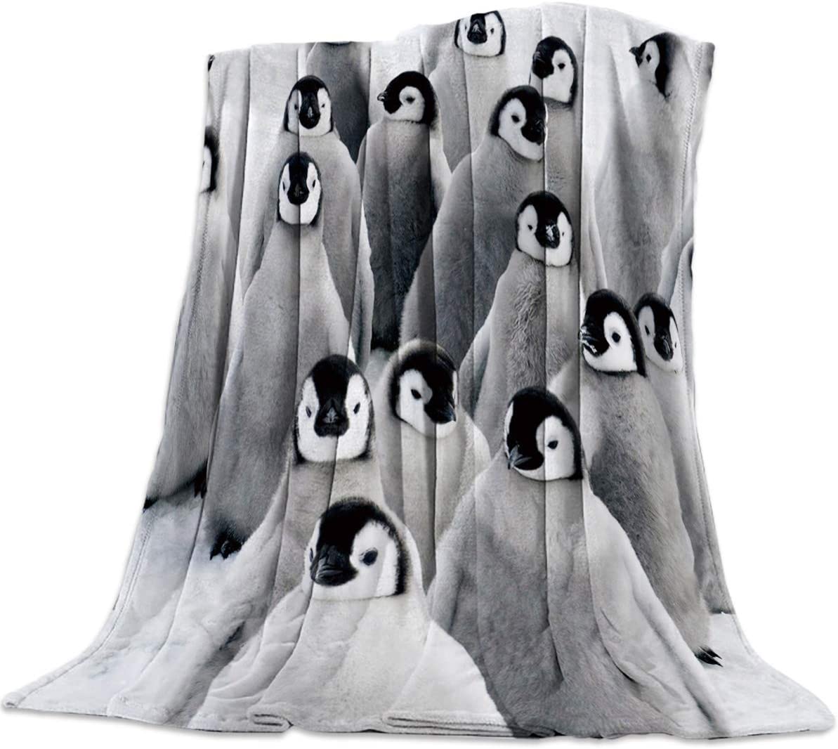 

М яка тепла ковдра Penguin, легка фланелева флісова ковдра, подарунок для дівчаток, хлопчиків, чоловіків, жінок, крісло, диван 75x90cm