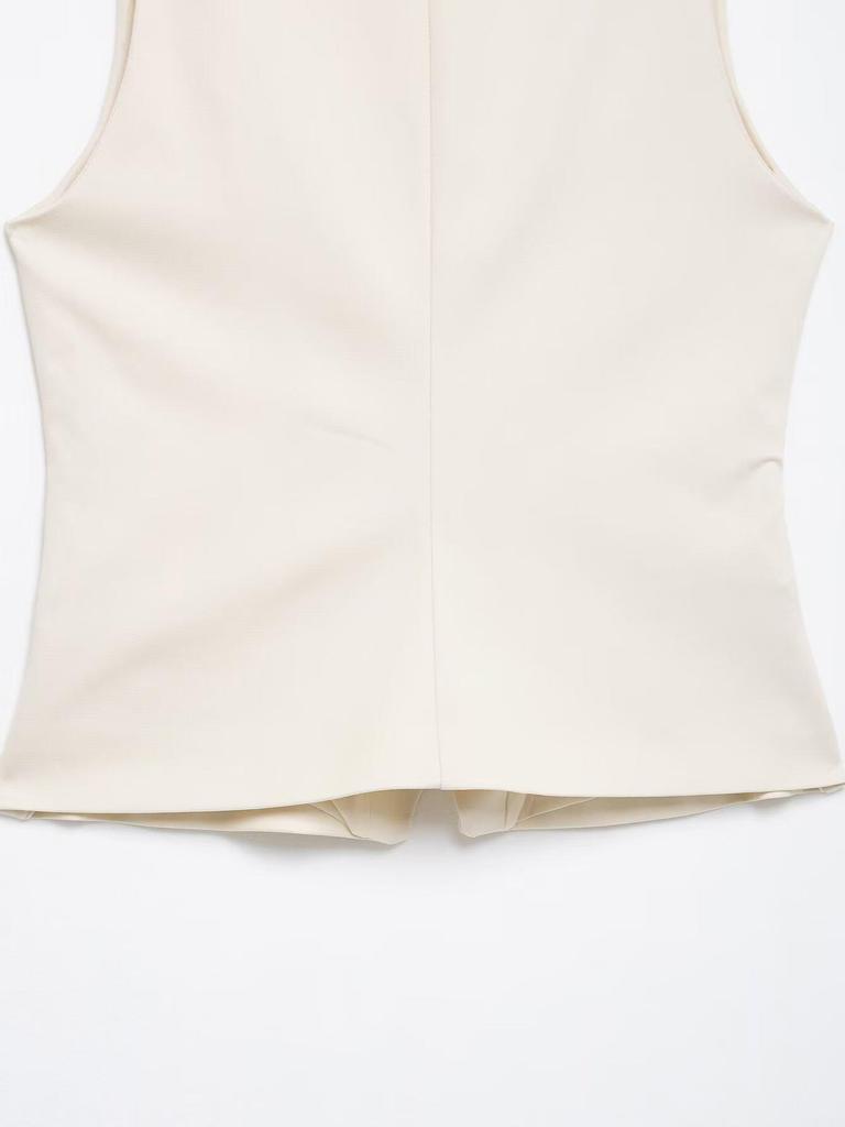 TAOP&ZA Spring/Summer Women's Double-Breasted Square Neck Slim Sleeveless Vest Top