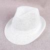 Mardi Gras Sequins Fedoras Hat for Adult Unisex Masquerade Carnivals Mesh Derby Hat Performances Hat with Rolled Up Brim