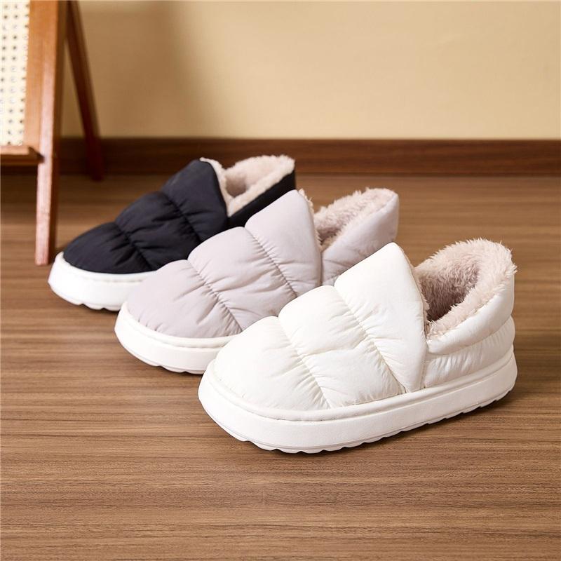 Couple's Winter Waterproof Warm Anti Slip Cotton Shoes And Slippers