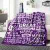 Great Grandma Love And Happiness Lightweight Personalized Blanket Personalized Name Comfortable Texture Perfect For Sofa Couch Office Bed Picnics Four