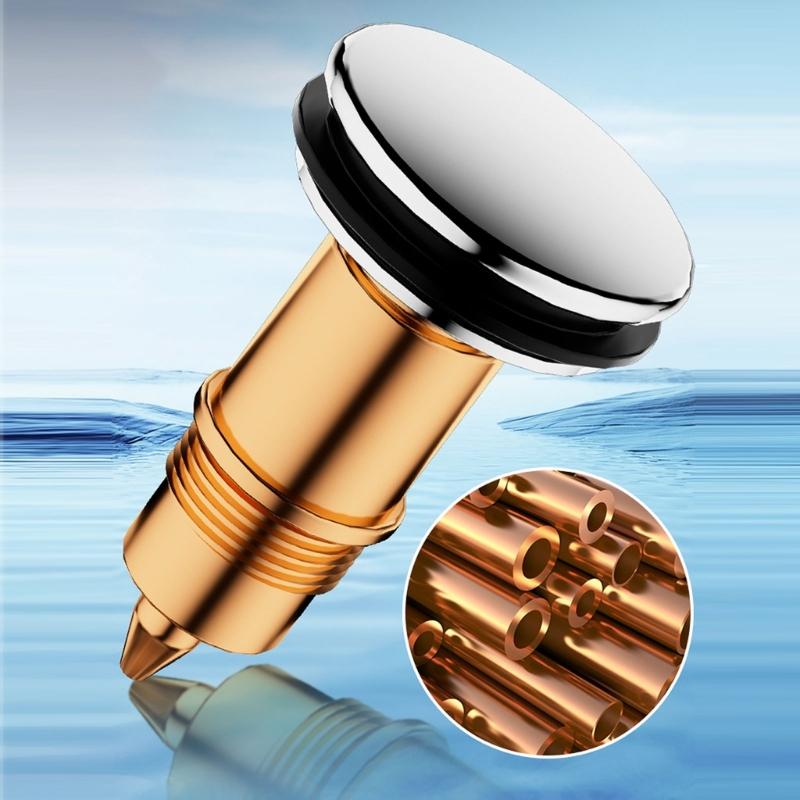Not Odor Bathroom Sink Drain Filter Push Down Stoppers with Hair Strainer Steel Basin Waste Plugs For Easy Cleaning