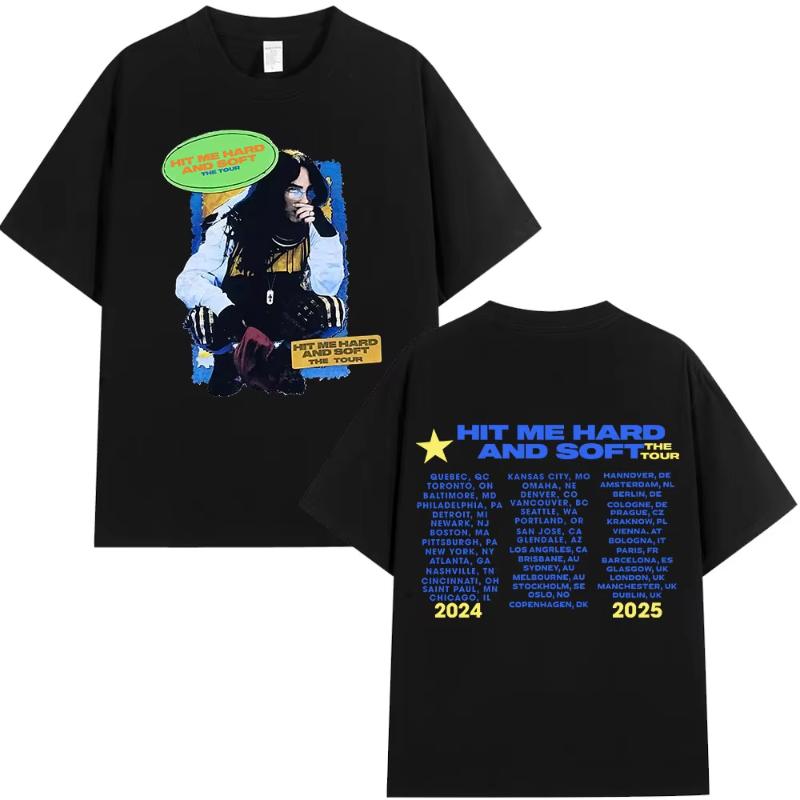 Hit Me Hard and Soft Tour 20242025 T Shirt Unisex Women Fashion Hip Hop T Shirts Cotton Loose Cozy Short Sleeve Tshirts Fans Gift