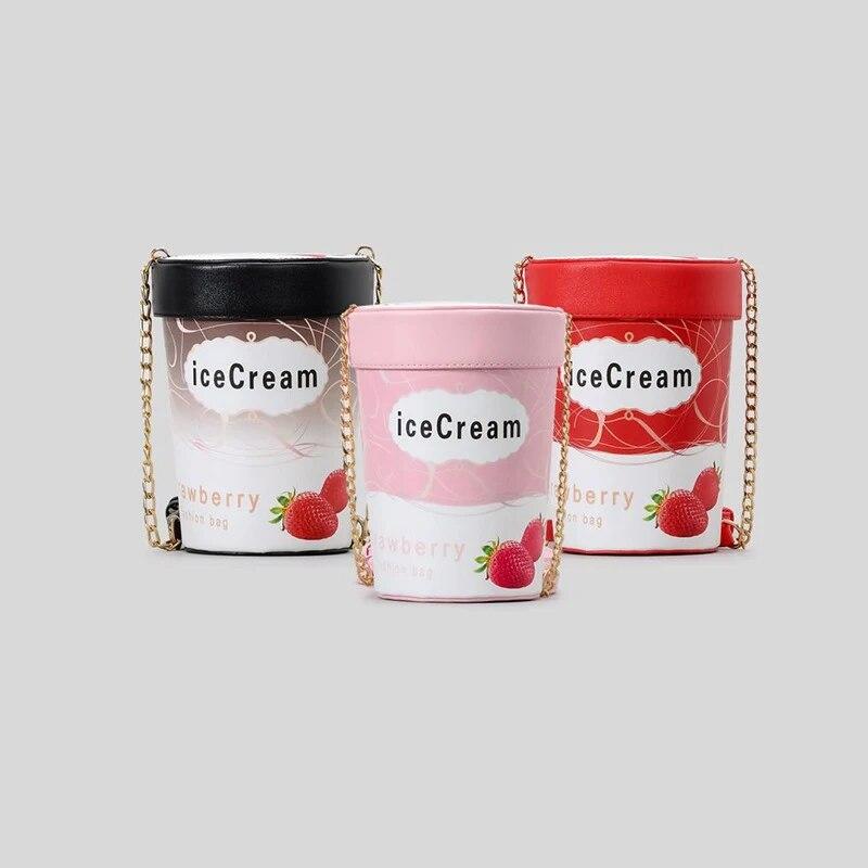 

Креативный дизайн ведерка для мороженого для женской сумки через плечо, новинка яркого цвета, забавная маленькая сумочка для телефона 2024