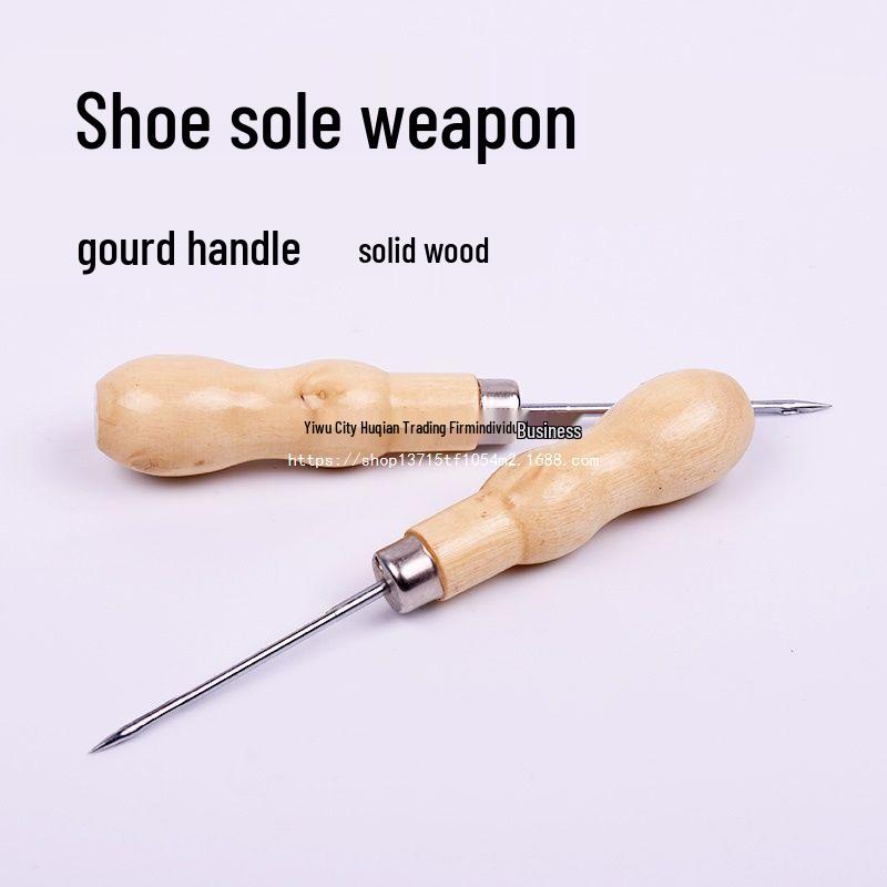 

Шило для шиття та ремонту: Голка з нержавіючої сталі для підошви взуття, гострий гачок для в язання гачком і прямий гачок з отвором. Gourd Shape Awl with Hole - 1 piece