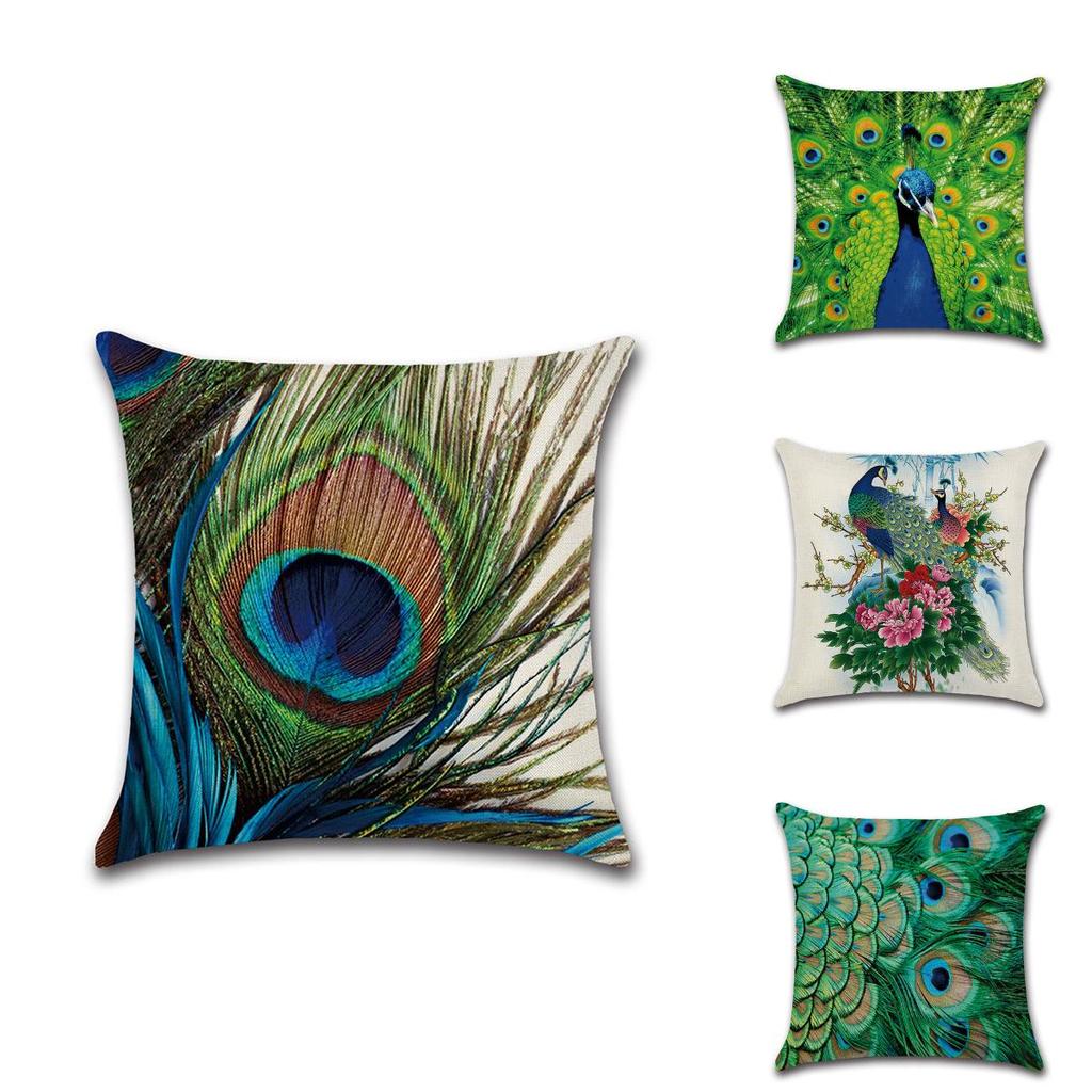 Elegant Peacock Feathers Sofa Bed Car Home Decoration Pillow Case For Stylish Interiors